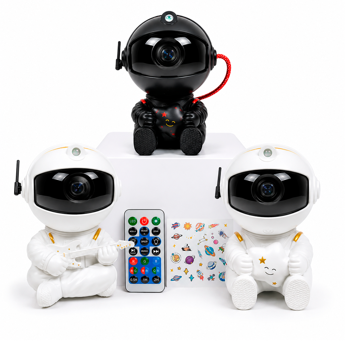 Proyector LED Galaxia Astronauta – Luz Nocturna Decorativa Con Control Remoto Y Stickers