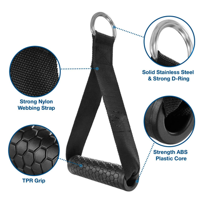 Acople Manijas Para Poleas De Gimnasio – Agarre Antideslizante Con Correa Resistente Para Jalones, Polea Alta Y Entrenamiento De Fuerza