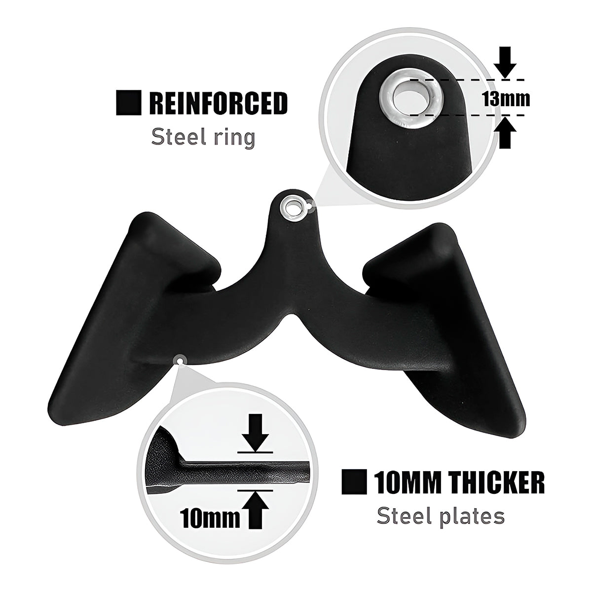 Acople Unilateral Ergonómico En A Para Jalones y Cruces – Agarre Antideslizante Para Máquinas De Polea en Gimnasio