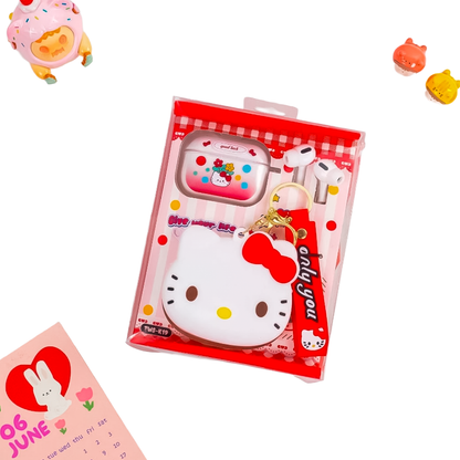 Audífonos Bluetooth Con Estuche De Personajes – Incluye Monedero Y Correa, Diseño Kawaii