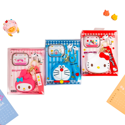 Audífonos Bluetooth Con Estuche De Personajes – Incluye Monedero Y Correa, Diseño Kawaii