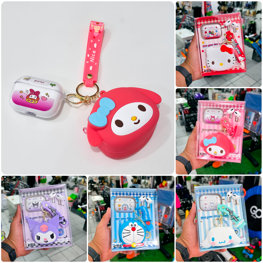 Audífonos Bluetooth Con Estuche De Personajes – Incluye Monedero Y Correa, Diseño Kawaii