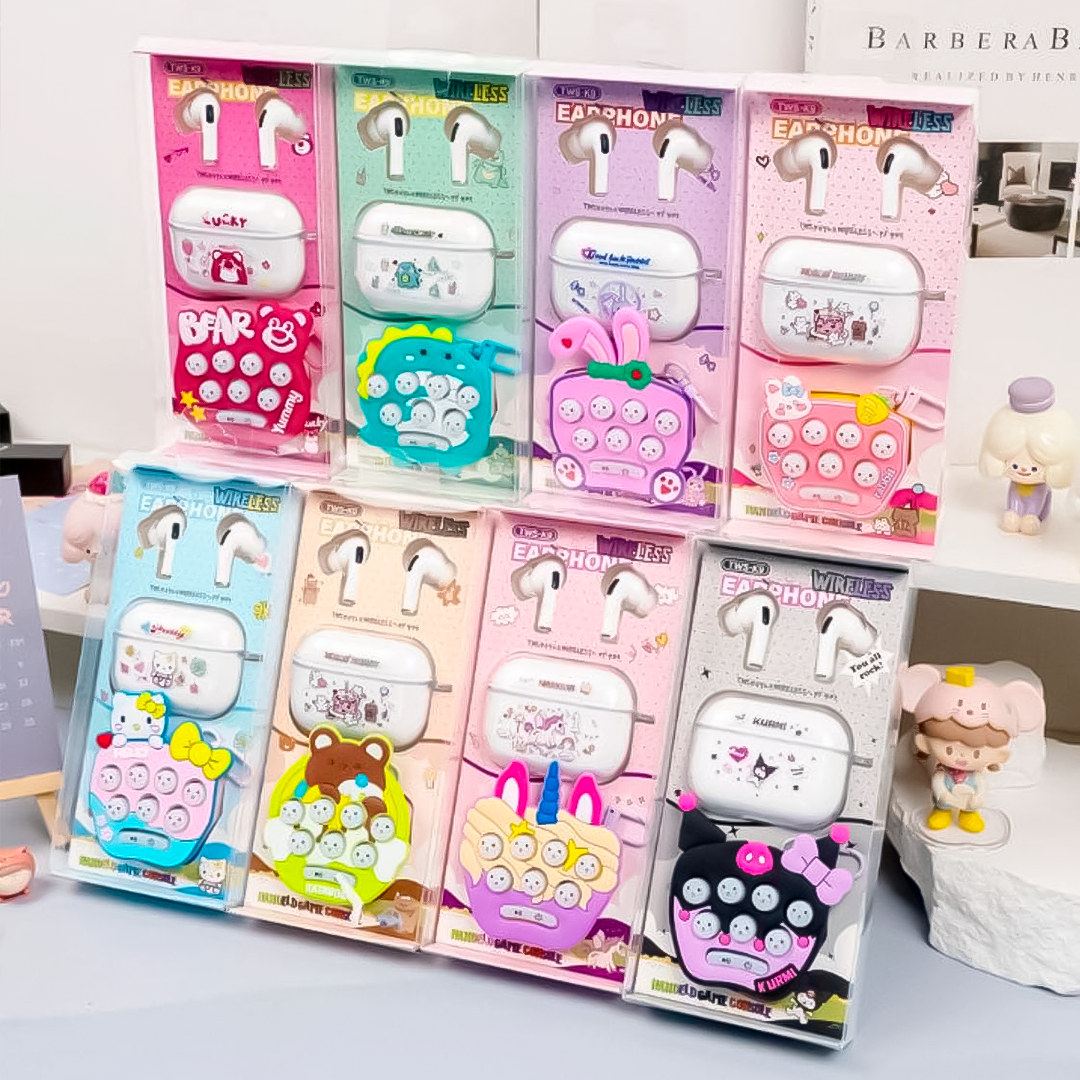 Audífonos Bluetooth De Dibujos Animados Con Pop It Sensorial – Diseño Divertido Y Funcional Para Niños