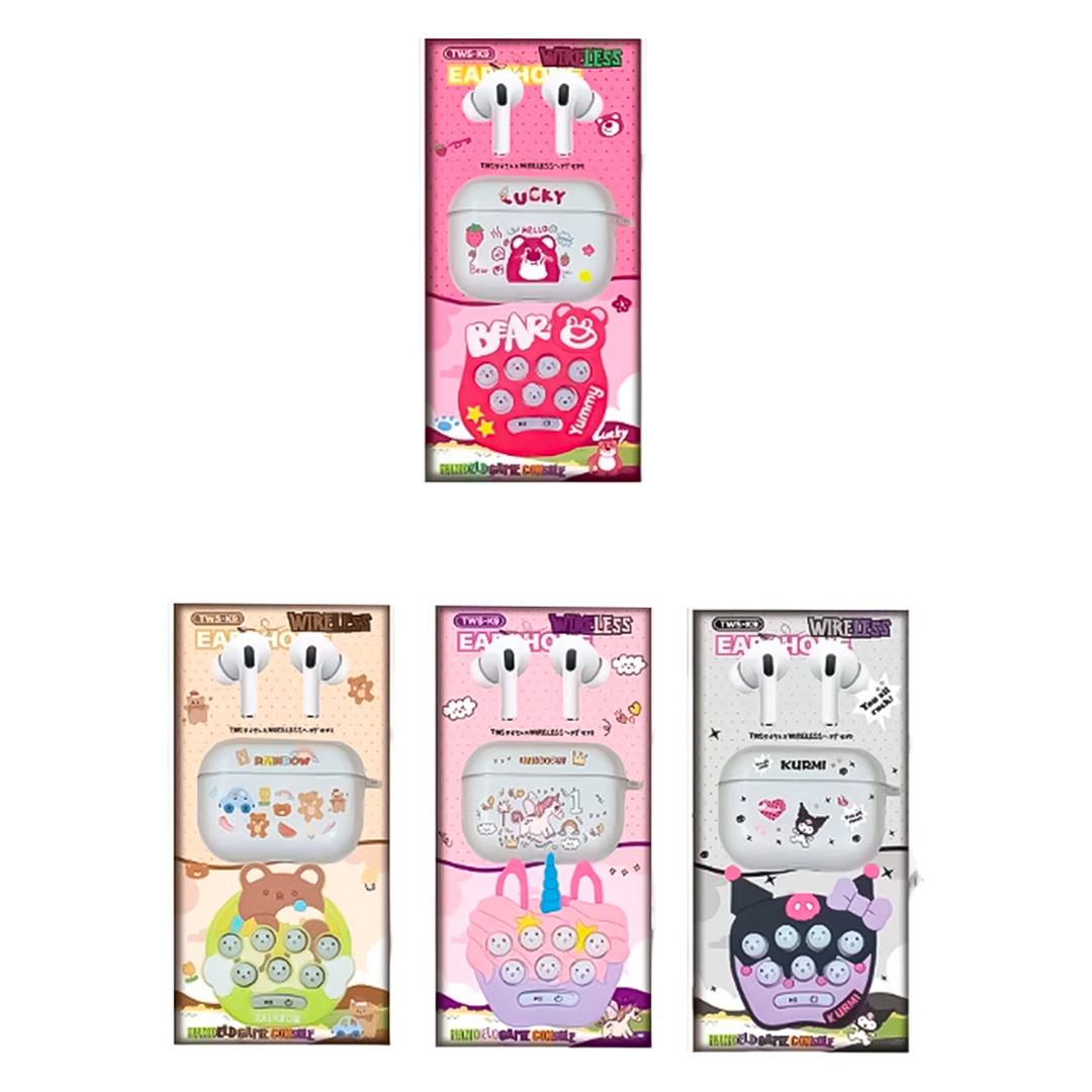 Audífonos Bluetooth De Dibujos Animados Con Pop It Sensorial – Diseño Divertido Y Funcional Para Niños