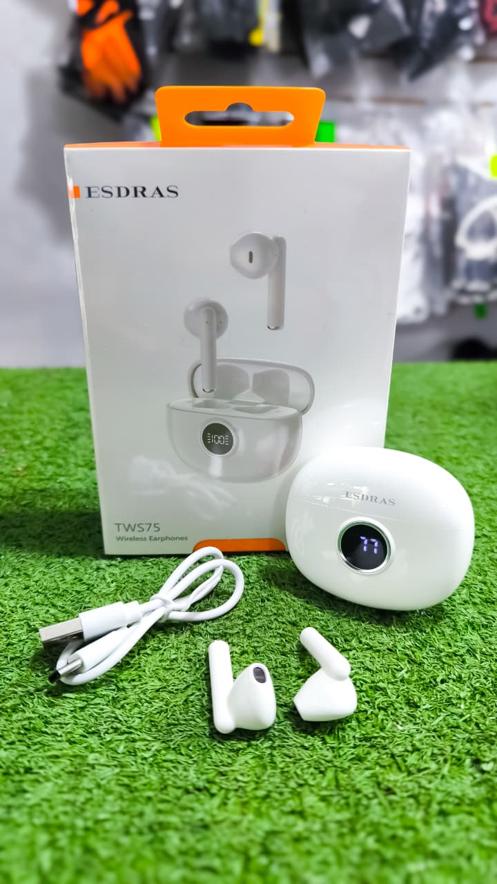 Audífonos Bluetooth Esdras TWS75 – Diseño Moderno Con Cancelación De Ruido Y Pantalla LED