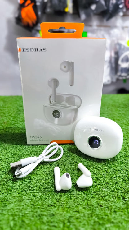 Audífonos Bluetooth Esdras TWS75 – Diseño Moderno Con Cancelación De Ruido Y Pantalla LED