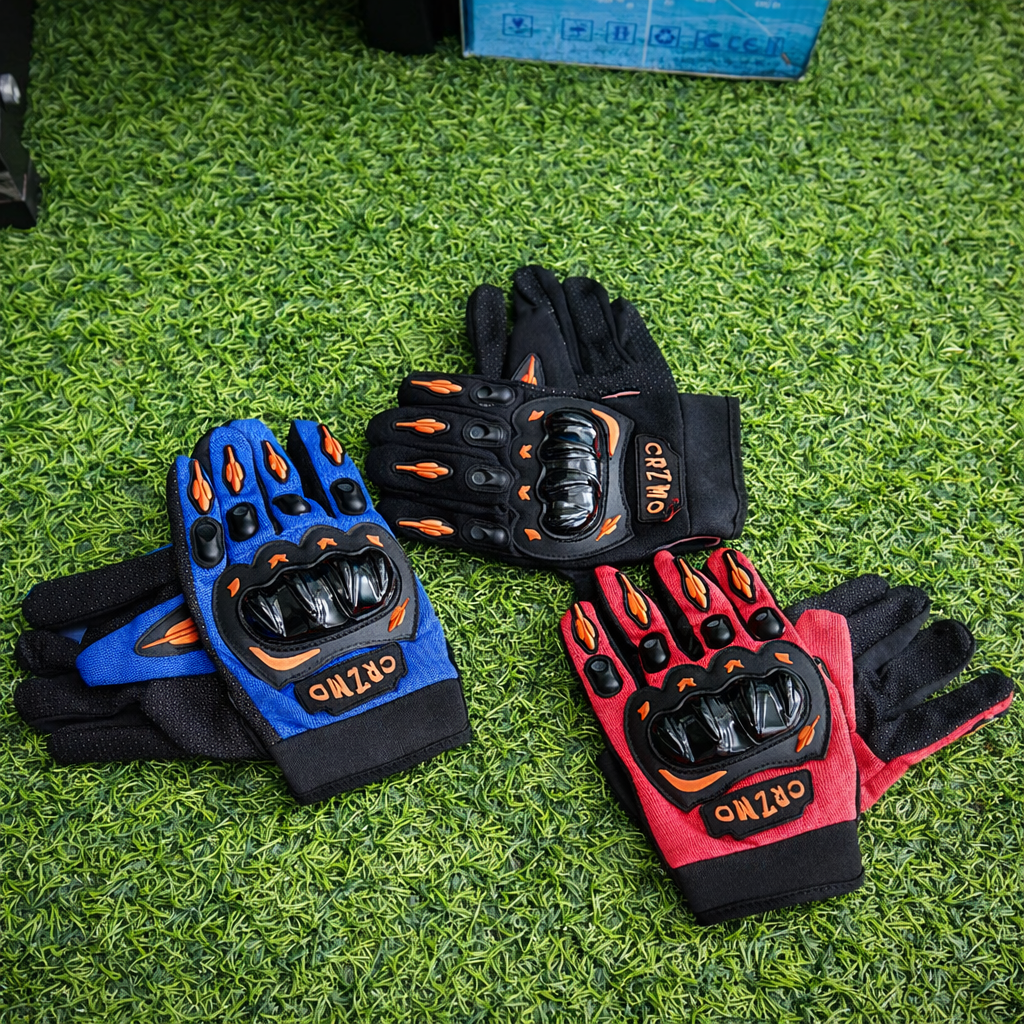 Guantes CRZMO Moto Antideslizantes Con Protección – Dedos Completos Estilo Racing Con Refuerzos Y Palma Acolchada