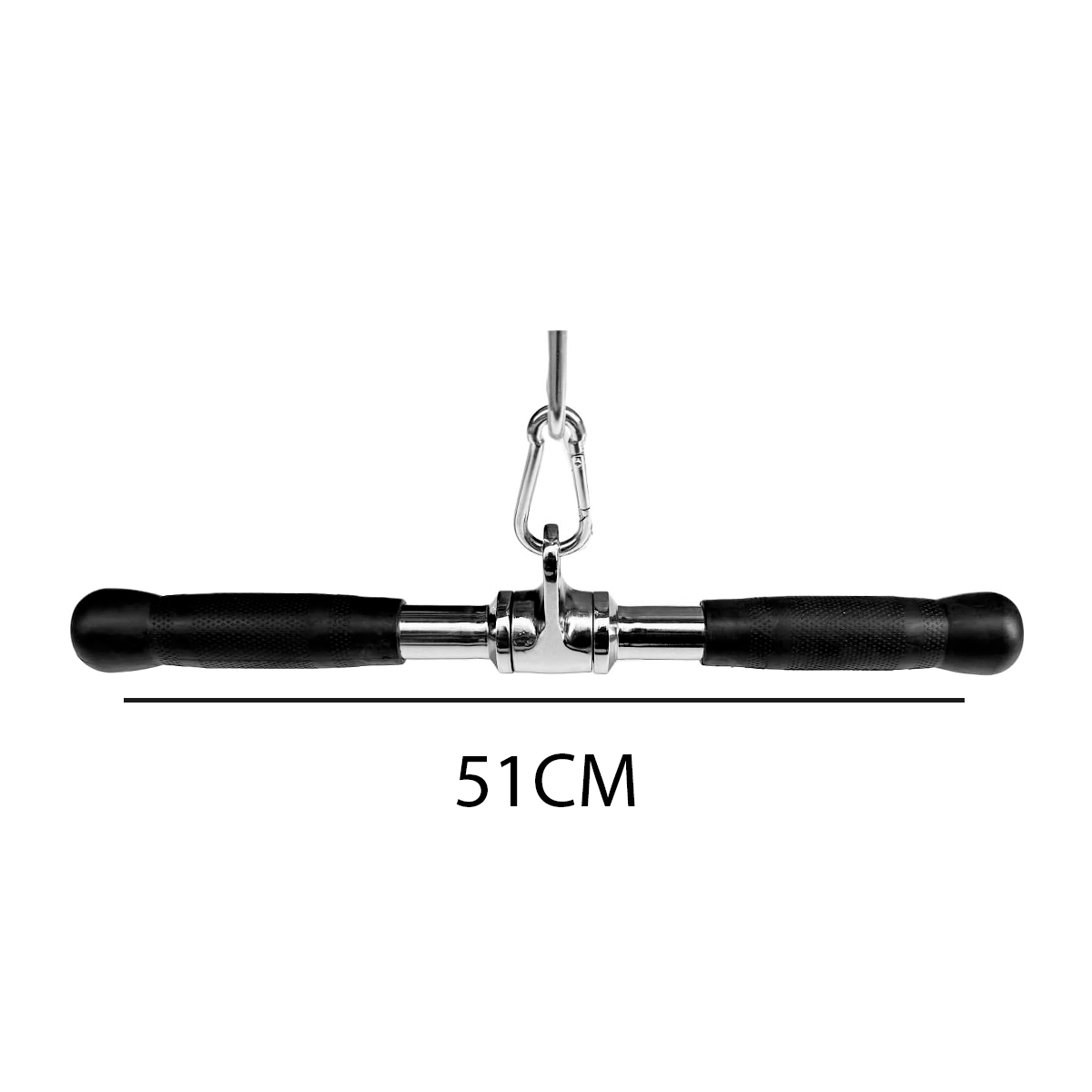 Acople De Polea Recto 51 Cm – Barra De Gimnasio Cromada Con Mango Antideslizante