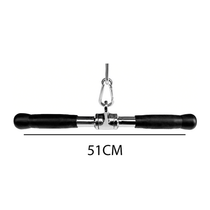 Acople De Polea Recto 51 Cm – Barra De Gimnasio Cromada Con Mango Antideslizante