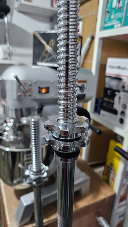 Barra Recta Cromada Para Pesas – Acero Macizo Con Seguros Metálicos De Rosca Para Entrenamiento