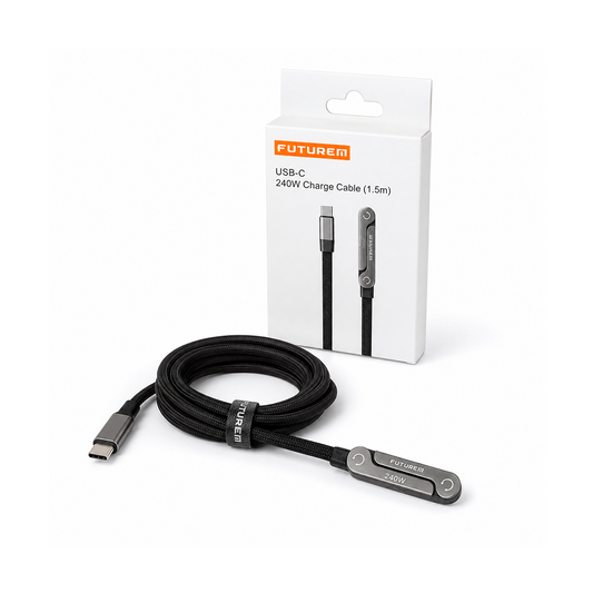 Cable Tipo C 240W Con Soporte Plegable 1.5m – Conector Giratorio En Ángulo Para Cargar Y Ver
