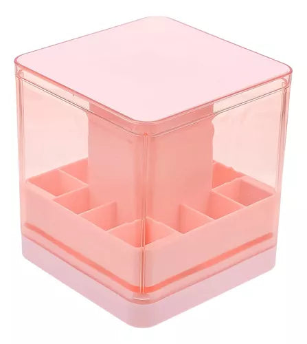 Caja Organizadora De Labiales Con Tapa Automática – Capacidad Para 12 Unidades, Acrílico Transparente