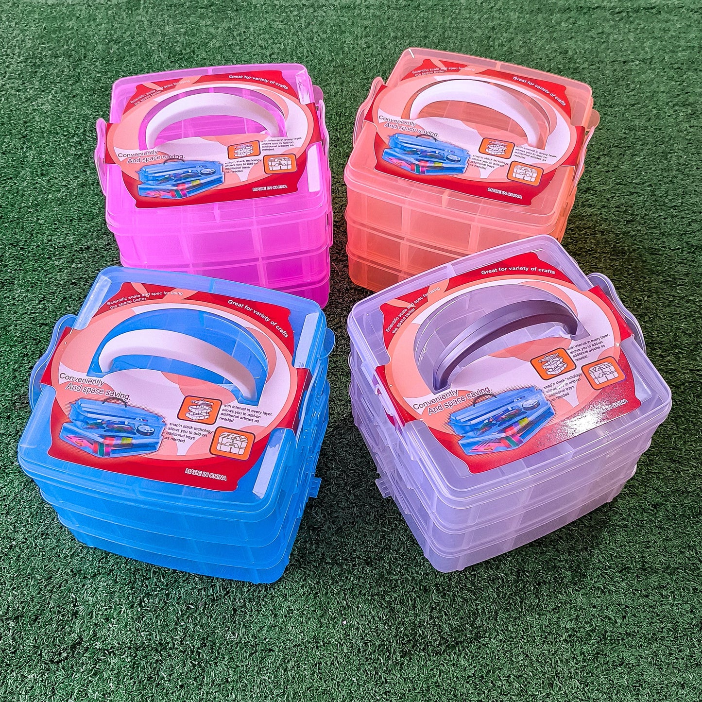 Caja Organizadora Plástica De 3 Niveles Con 18 Compartimentos – Compacta, Apilable Y Portátil