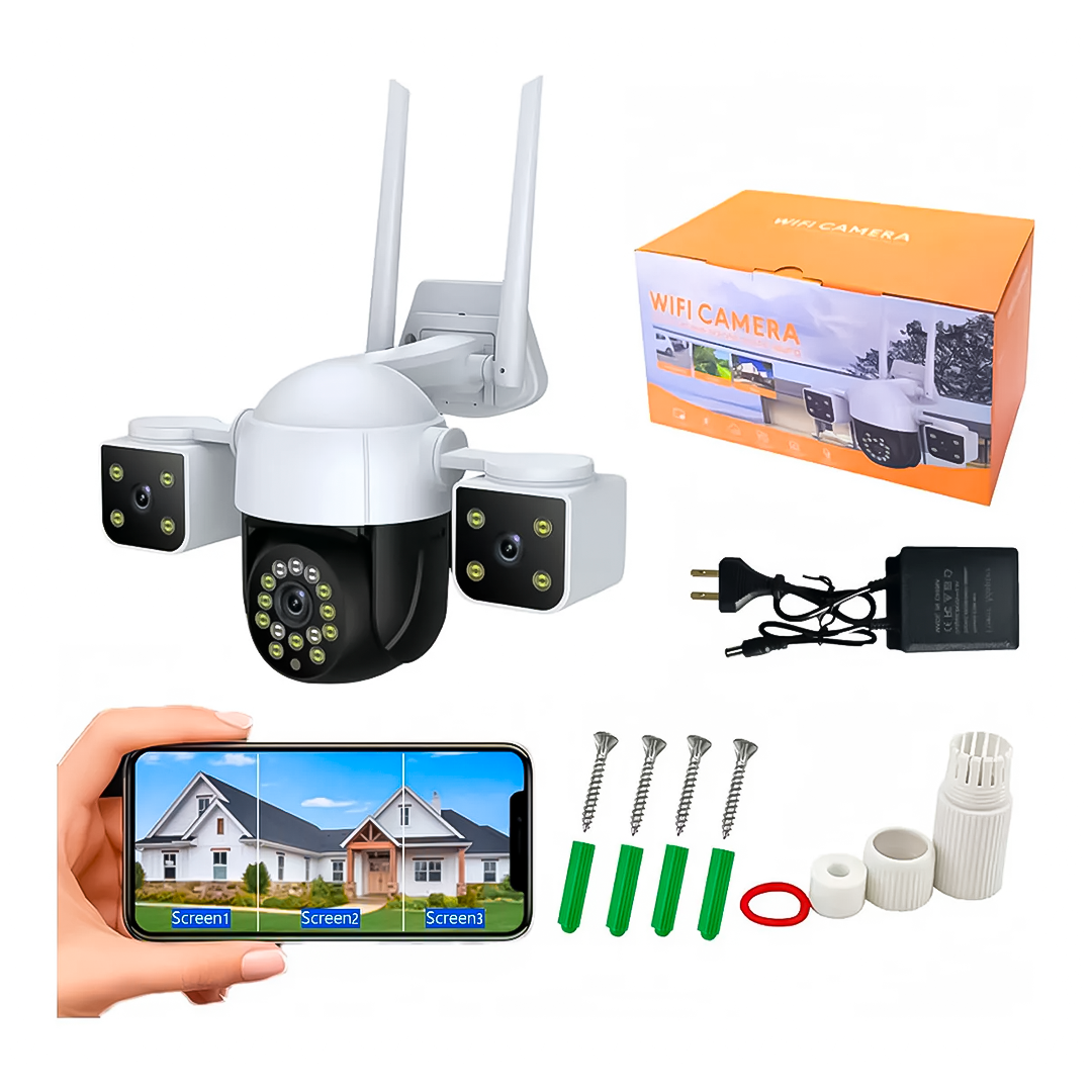 Cámara De Seguridad 3MP Wifi Para Exterior – Impermeable, Visión Nocturna Y Audio Bidireccional