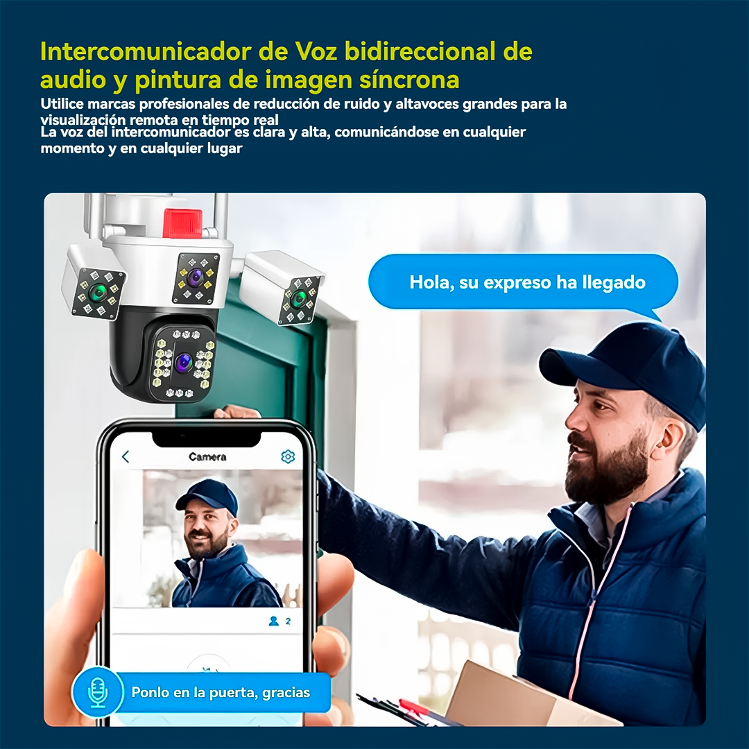 Cámara De Seguridad 3MP Wifi Para Exterior – Impermeable, Visión Nocturna Y Audio Bidireccional