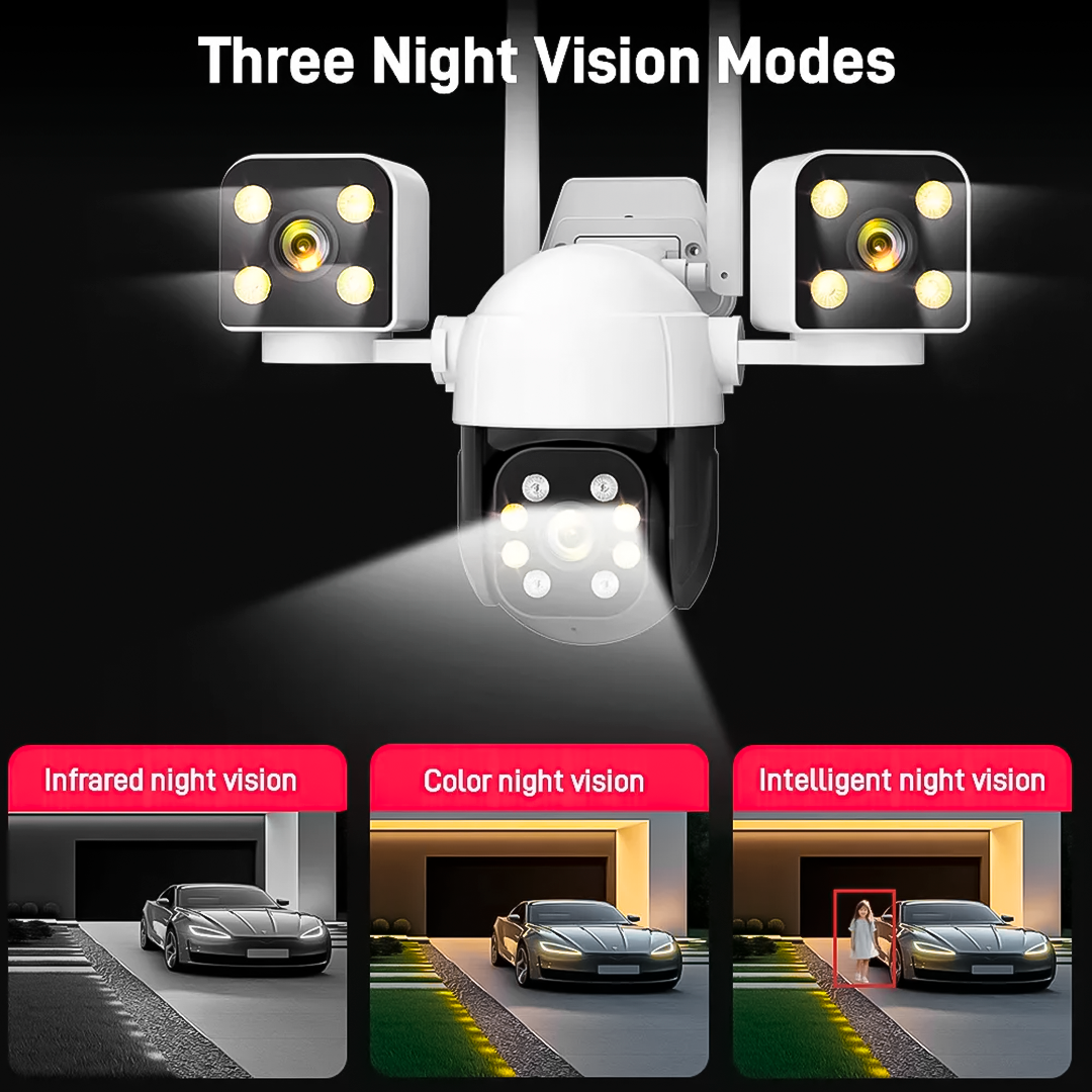 Cámara De Seguridad 3MP Wifi Para Exterior – Impermeable, Visión Nocturna Y Audio Bidireccional
