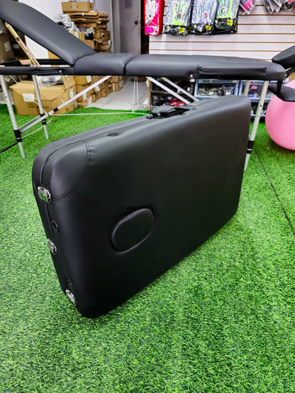 Camilla Portátil Plegable 2 Secciones Con Altura Regulable Y Reposacabezas – Colchón De Cuerina