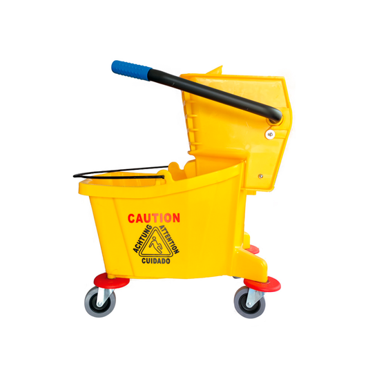 Carro De Limpieza Con Doble Balde Y Exprimidor – Carro Profesional Con Ruedas Para Mopa