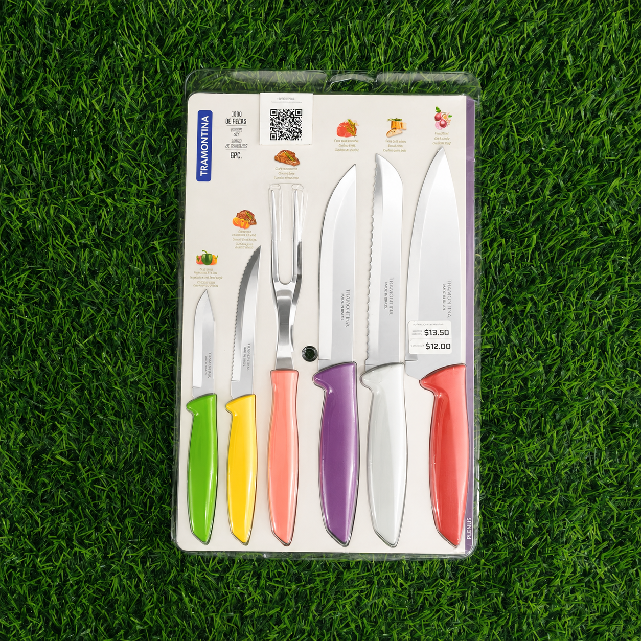 Juego De Cuchillos De Cocina 6 Piezas – Set De Acero Inoxidable Con Mangos De Colores