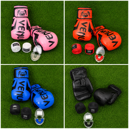 Combo Primer Round Venum – Guantes 12oz, Vendas De 5m Y Bucal, Kit Completo Para Empezar Box Y Muay Thai