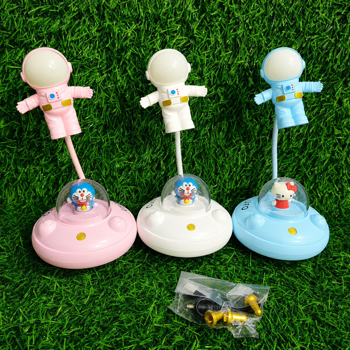 Lámpara Astronauta LED 2 En 1 Con Luz De Colores Y Figura Decorativa – Velador Infantil Para Cuarto