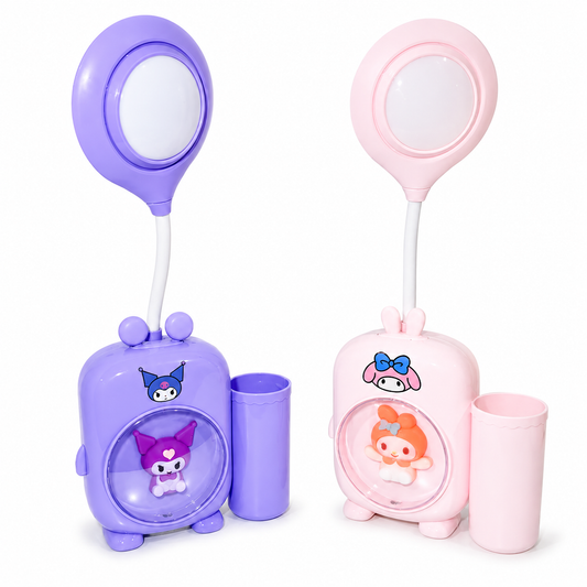Lámpara Kawaii Casita Con Ventana Iluminada – LED Recargable Con Sacapuntas Y Portalápices Para Escritorio