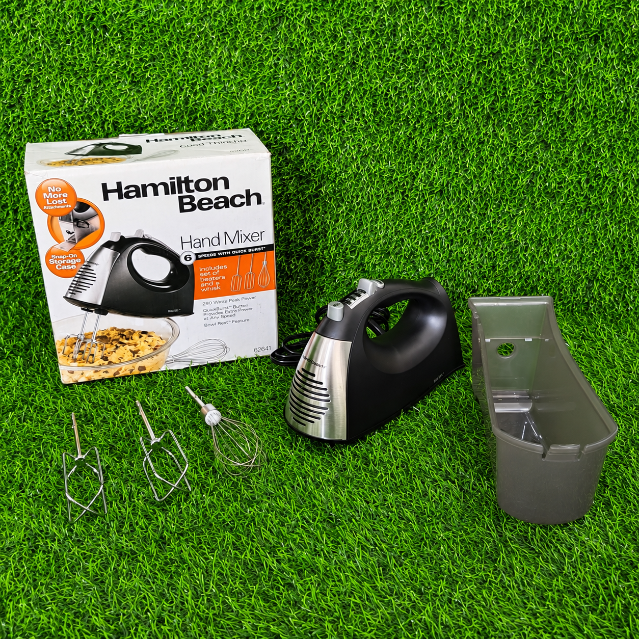 Batidora De Mano Hamilton Beach 62641 – Quickburst Con 6 Velocidades + Accesorios Cromados
