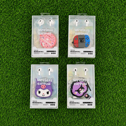 Audífono Bluetooth Estuche Cancelación Ruido – Diseños Kawaii Como Coca Cola, Kuromi, Nintendo Y Más