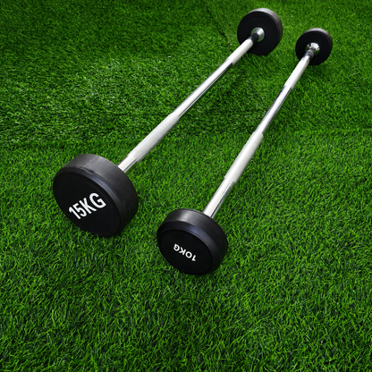 Barra Recta Encauchada De Peso Fijo – Mancuerna Tipo Barra Para Gimnasio, Entrenamiento De Fuerza y Cross Training