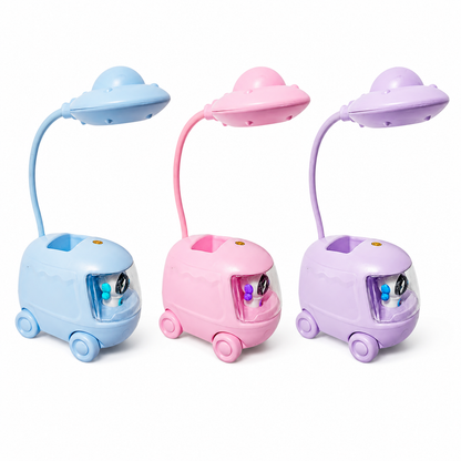 Lámpara Carrito Astronauta Con Portalápices – LED Recargable Con 4 Modos De Luz Y Cabezal Tipo Platillo