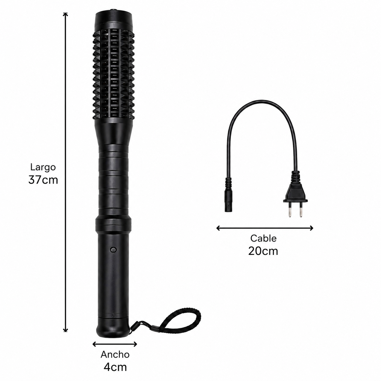 Linterna Táctica Led Recargable Táser Tolete – Alta Potencia Y Cargador Incorporado