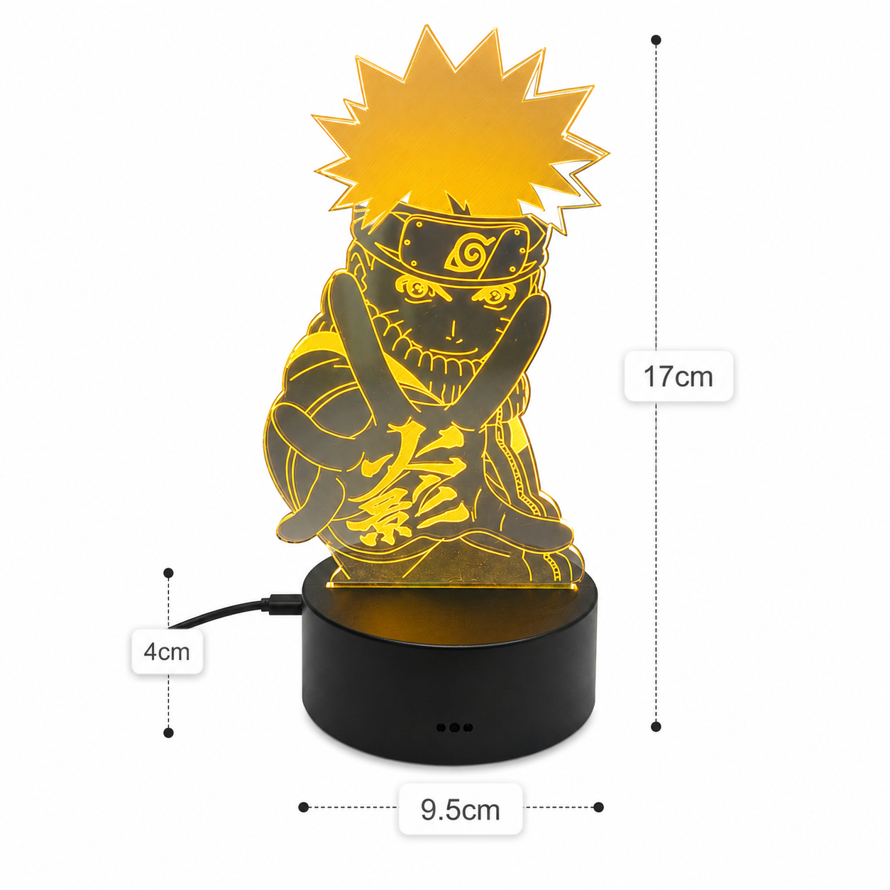 Lámpara LED 3D Naruto 16 Colores Con Control Remoto – Luz De Noche Acrílica Para Escritorio