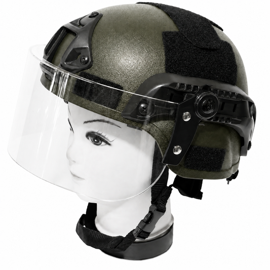 Casco Táctico Con Visor Para Airsoft Y Paintball – Modelo Militar Con Rieles Laterales Y Protección Facial Ajustable