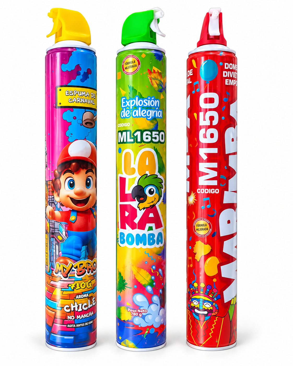 Espuma De Carnaval Extra Grande 710 G Aroma A Chicle – Carioca No Mancha Para Fiestas Y Eventos Familiares