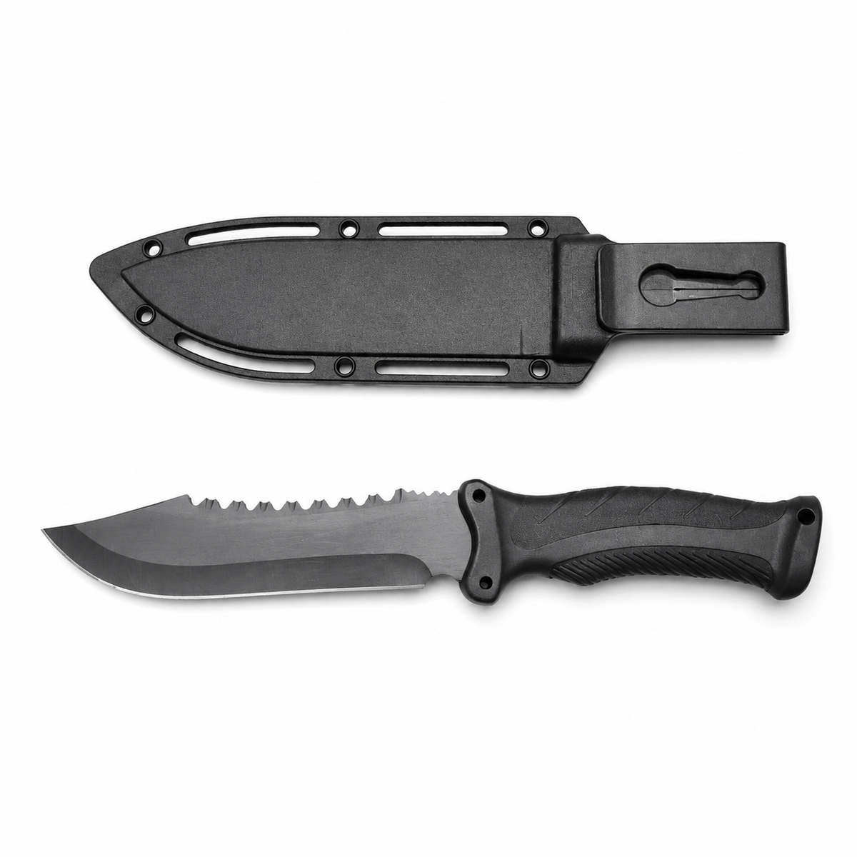 Cuchillo Táctico Militar Dentado Con Estuche Rígido – Hoja De Acero Inoxidable Para Supervivencia Y Campamentos