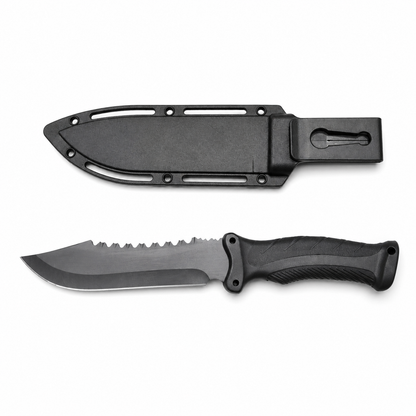 Cuchillo Táctico Militar Dentado Con Estuche Rígido – Hoja De Acero Inoxidable Para Supervivencia Y Campamentos