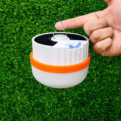 Foco Solar LED Compacto De 80W Con Gancho Retráctil – Lámpara Portátil Recargable Para Camping Y Emergencias