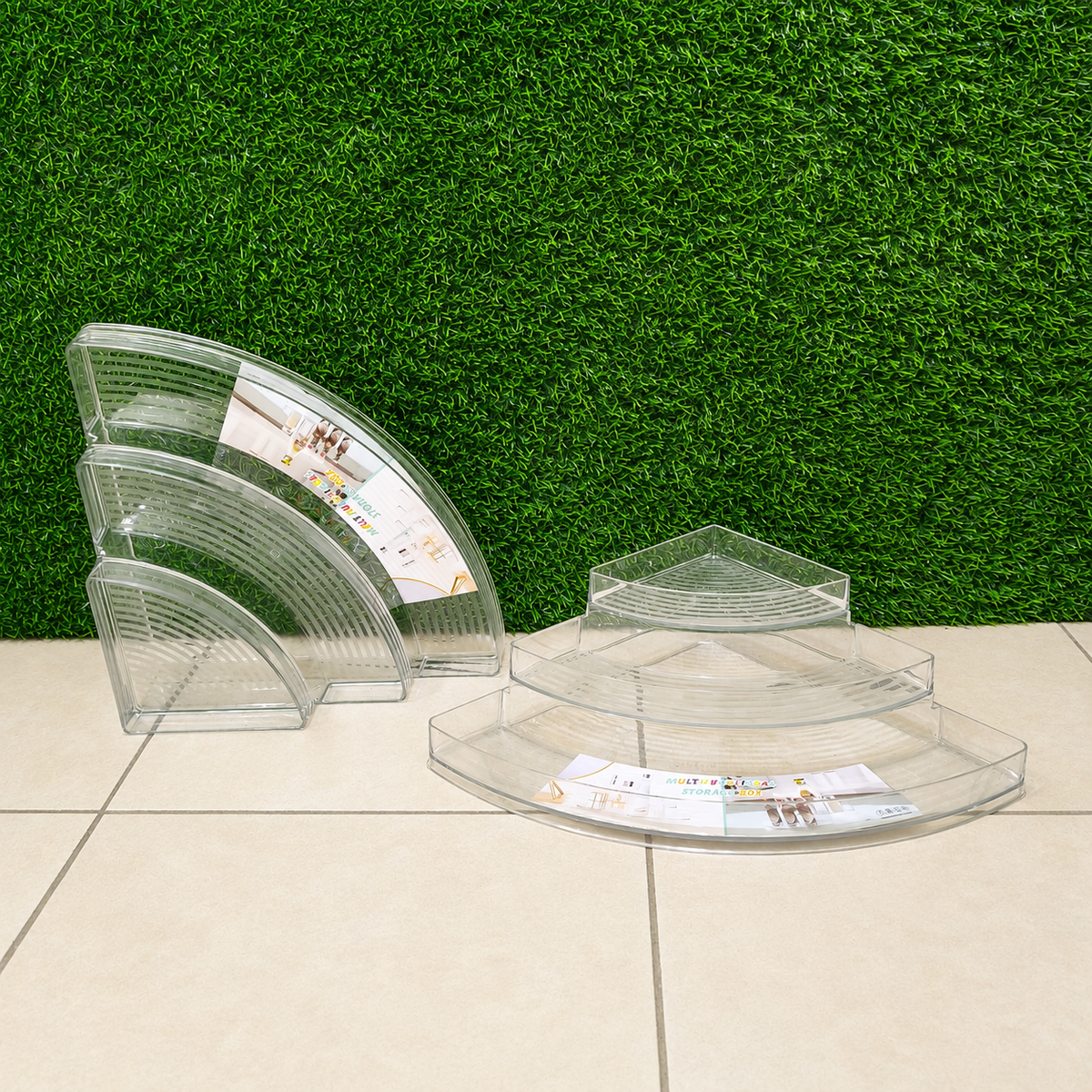 Combo 2 Organizadores Escalonados De 3 Niveles Para Esquina – Estantes Transparentes Para Cocina Y Baño