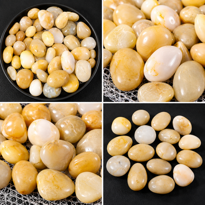 Piedras Decorativas Amarillas Pulidas 593-27 – Para Jardines, Acuarios Y Decoración Del Hogar