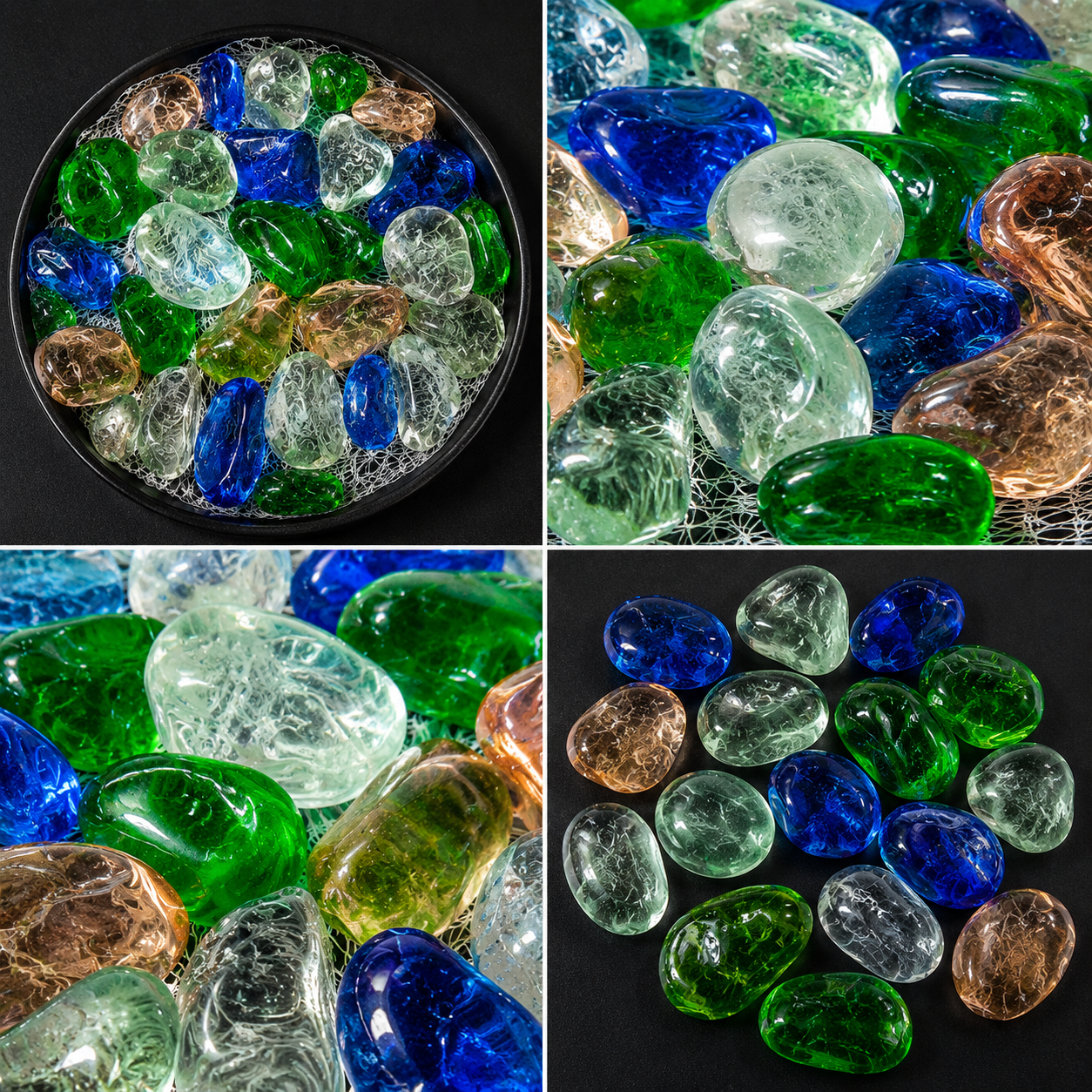 Piedras De Cristal Decorativas Para Jardín Y Acuario 593-30  – Diseño Irregular Multicolor Para Jarrones, Terrarios Y Caminos
