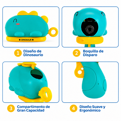 Pistola Lanzapelotas Dinosaurio Con Tablero Y 6 Pelotas – Juego De Puntería Para Niños De 3 A 11 Años
