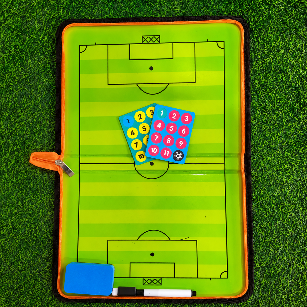 Pizarra Táctica Magnética De Fútbol Con Cierre – Carpeta Plegable Con Fichas Y Marcador Para Entrenadores