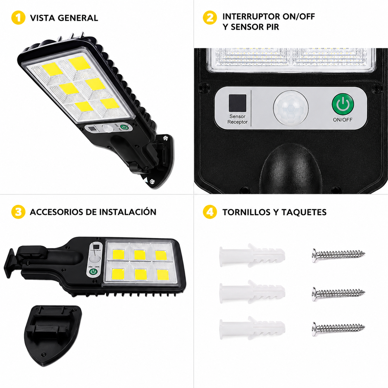Reflector Solar LED Con Sensor De Movimiento Y Control Remoto – Iluminación Exterior Para Jardín Y Garaje