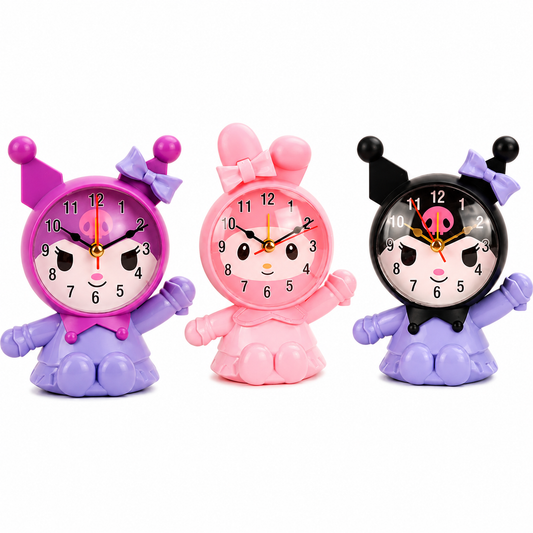 Reloj Despertador Infantil Analógico A Pilas – Diseño Kawaii De Personaje Animado Para Niños