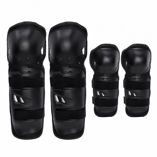 Kit De Protección Motocross Y Off-Road Con Rodilleras Y Coderas Reforzadas – Carcasa Rígida Para Moto Bici Y ATV