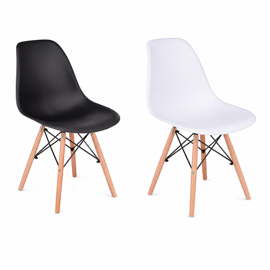 Silla Eiffel Estilo Nórdico Minimalista – Base De Madera Para Comedor, Escritorio Y Sala
