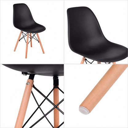 Silla Eiffel Estilo Nórdico Minimalista – Base De Madera Para Comedor, Escritorio Y Sala