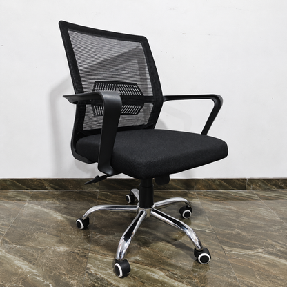 Silla Oficina Ejecutiva Reclinable TORVI – Ergonómica Con Respaldo Mesh Y Base Cromada