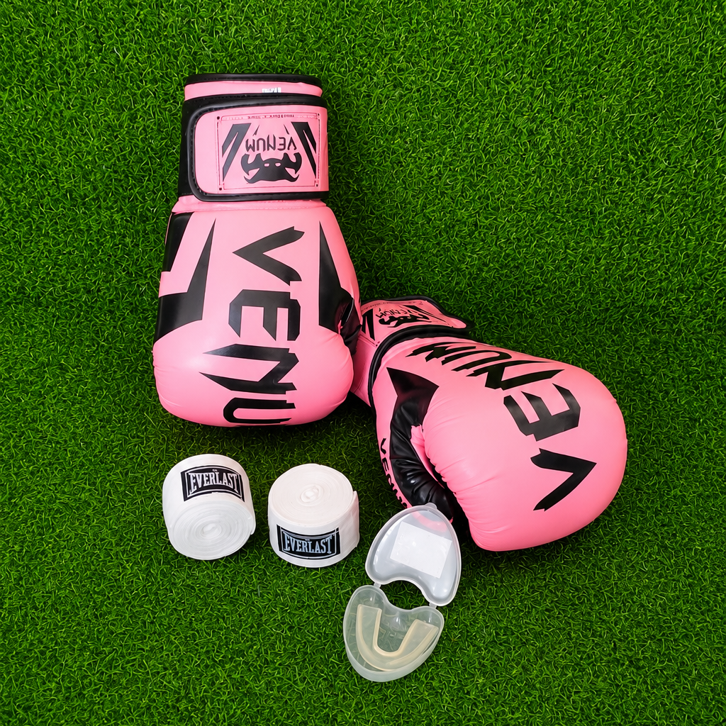 Combo Primer Round Venum – Guantes 12oz, Vendas De 5m Y Bucal, Kit Completo Para Empezar Box Y Muay Thai
