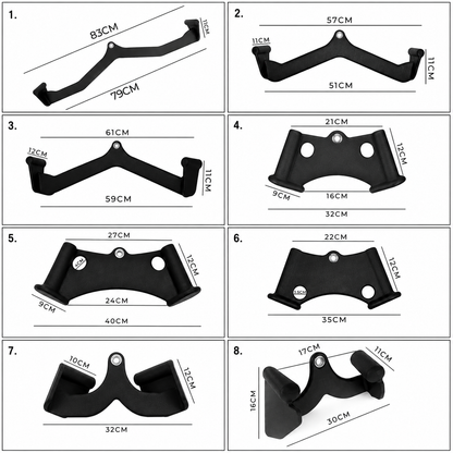Set De 8 Acoples De Polea Ergonómicos – Agarres Antideslizantes Para Entrenamiento En Máquina De Gimnasio